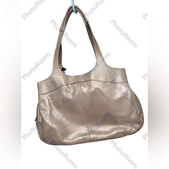 Coach Gold Metallic Shimmer Hobo Bag with Coach Twilly Size: 14 x 9 x 5 - Picture 5 of 14